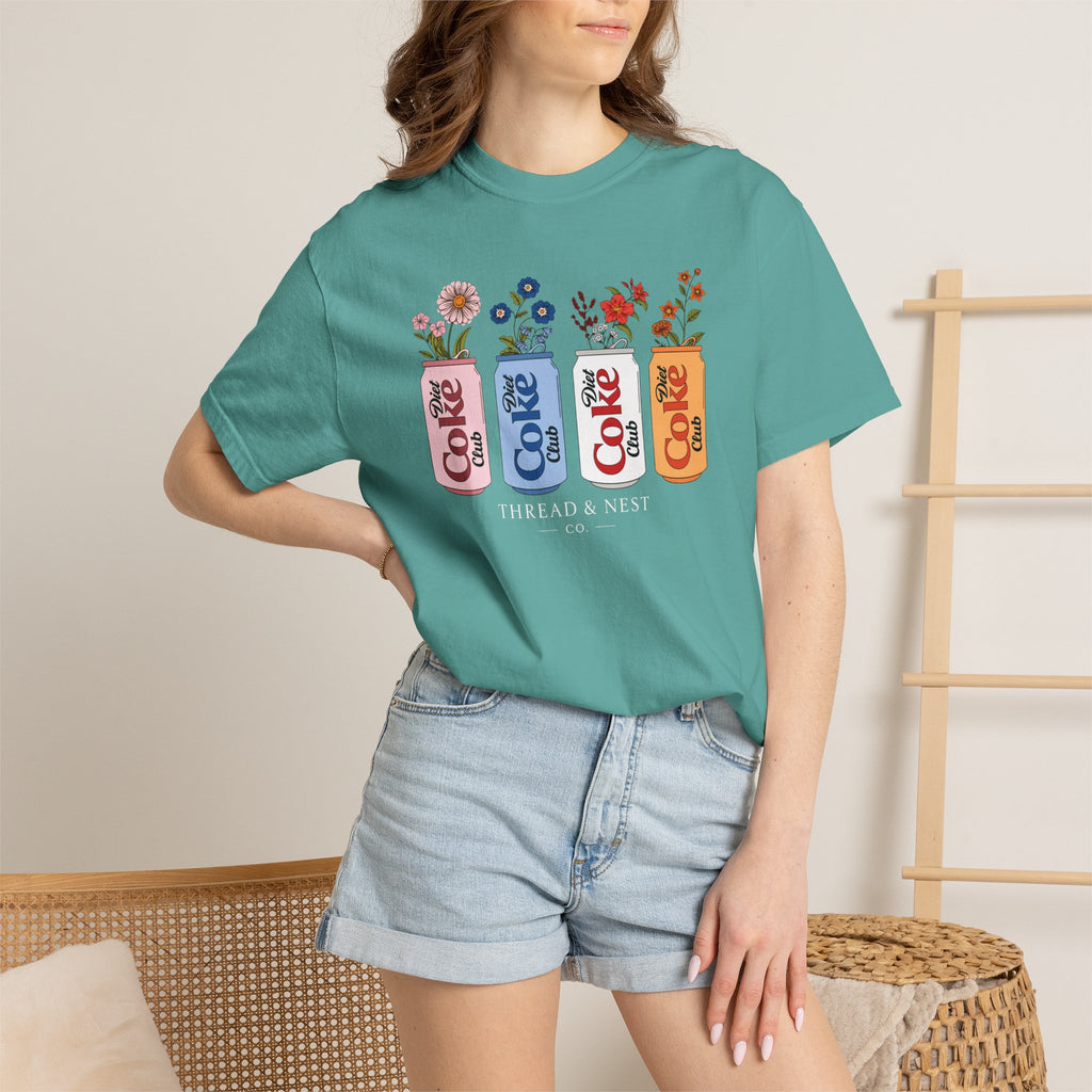 Retro Cola Cans Floral Tee