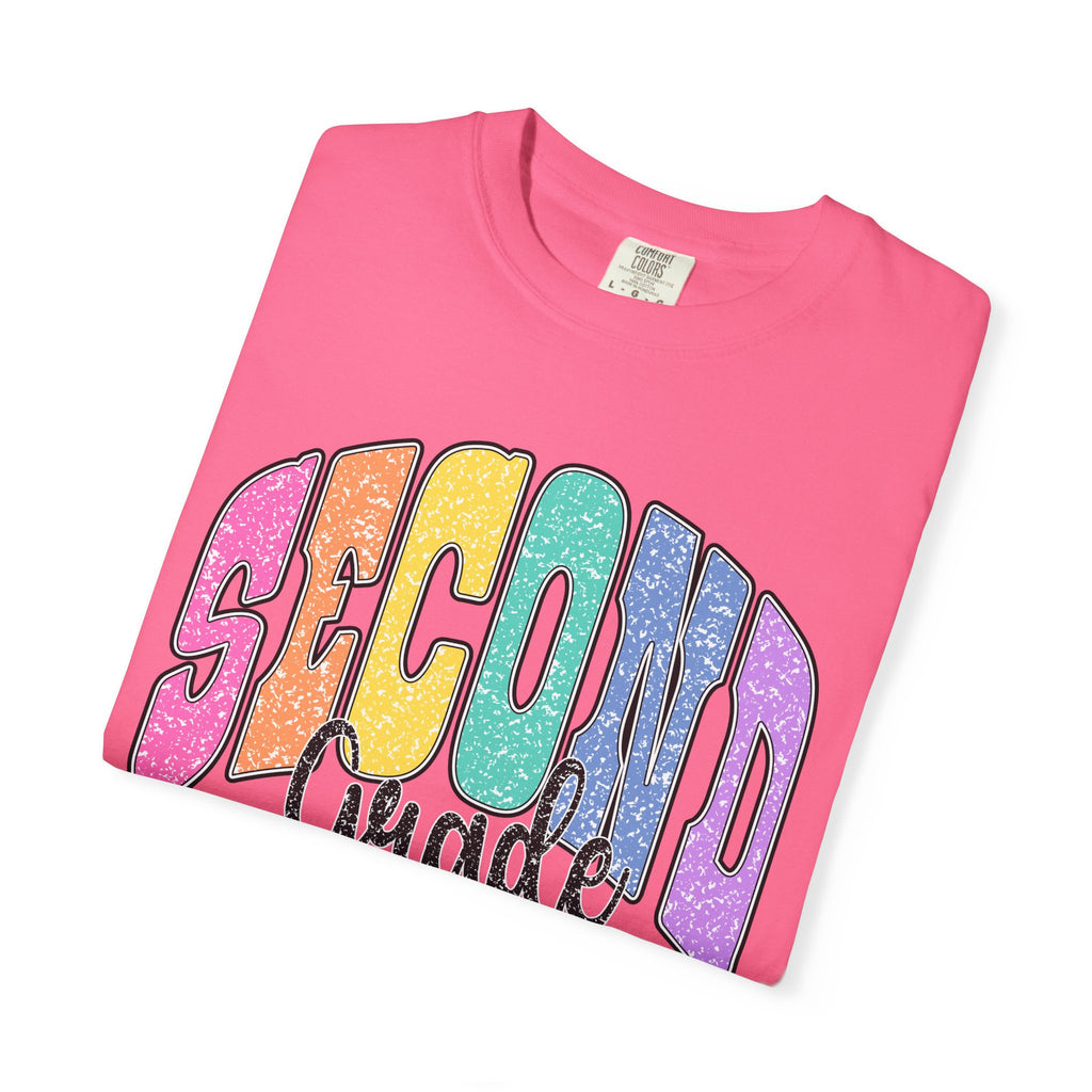 Second Grade T‑Shirt — Colorful Retro Rainbow Back‑to‑School Tee