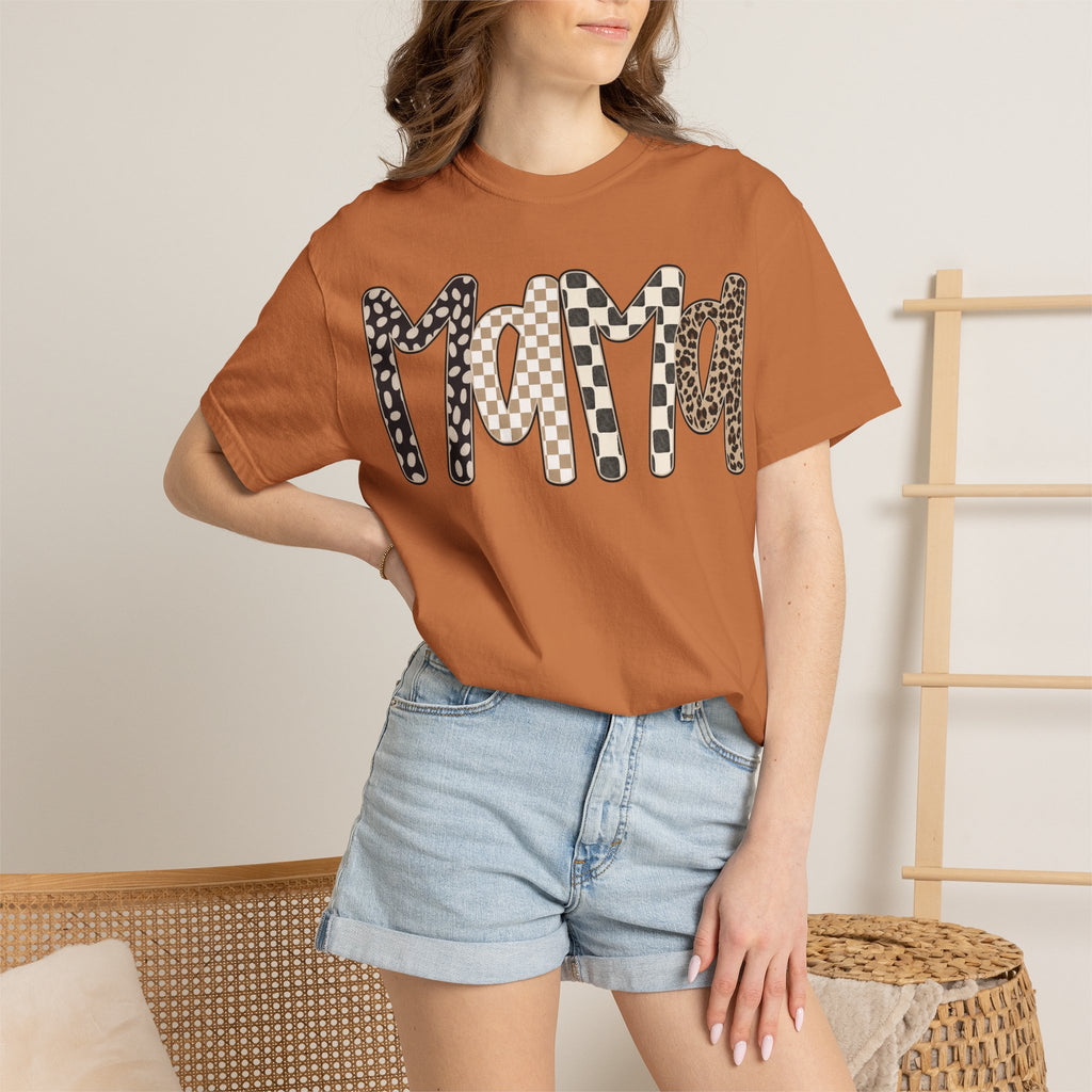 Mama Leopard & Plaid Graphic T-Shirt — Mom Gift, Mother's Day Tee