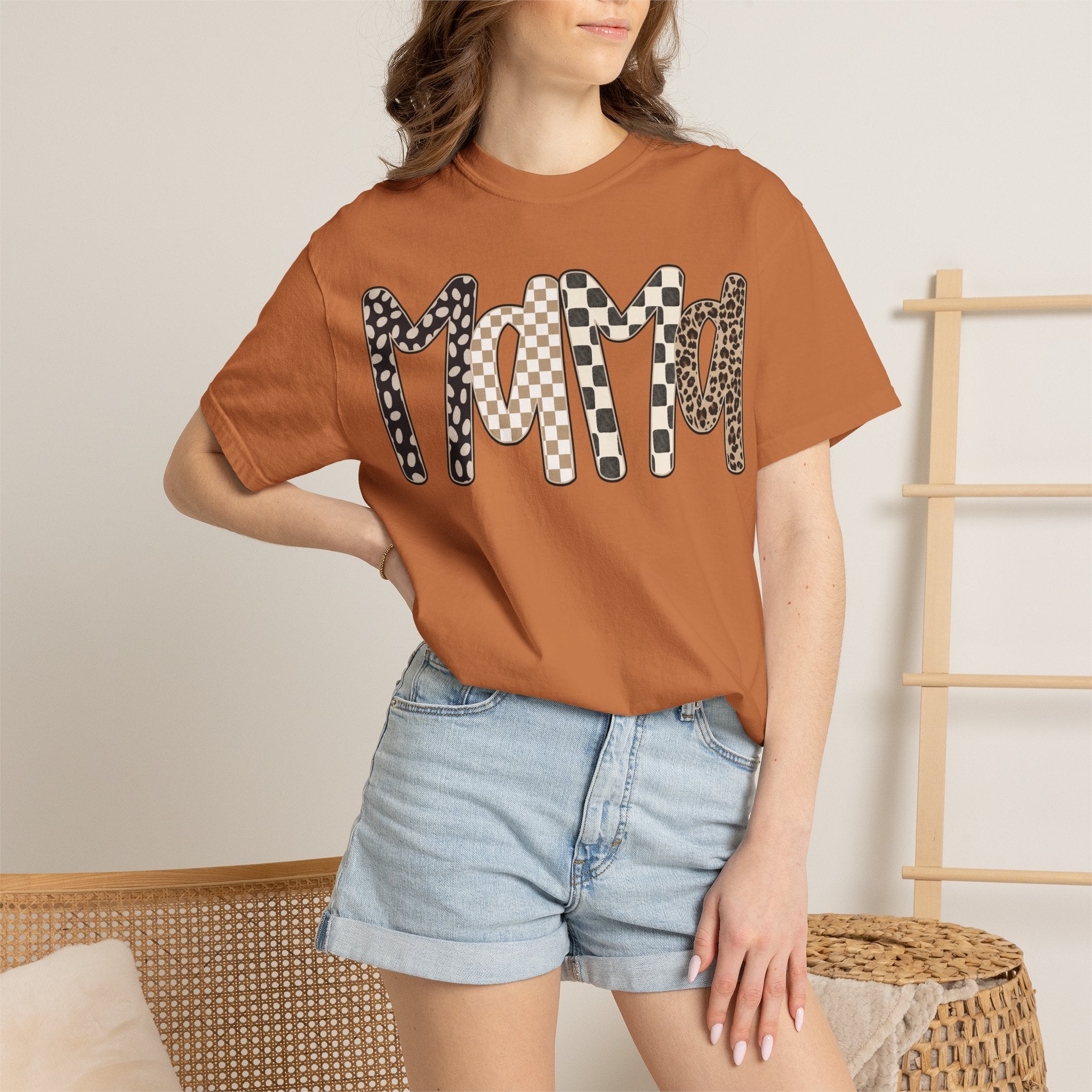 Mama Leopard & Plaid Graphic T-Shirt — Mom Gift, Mother's Day Tee