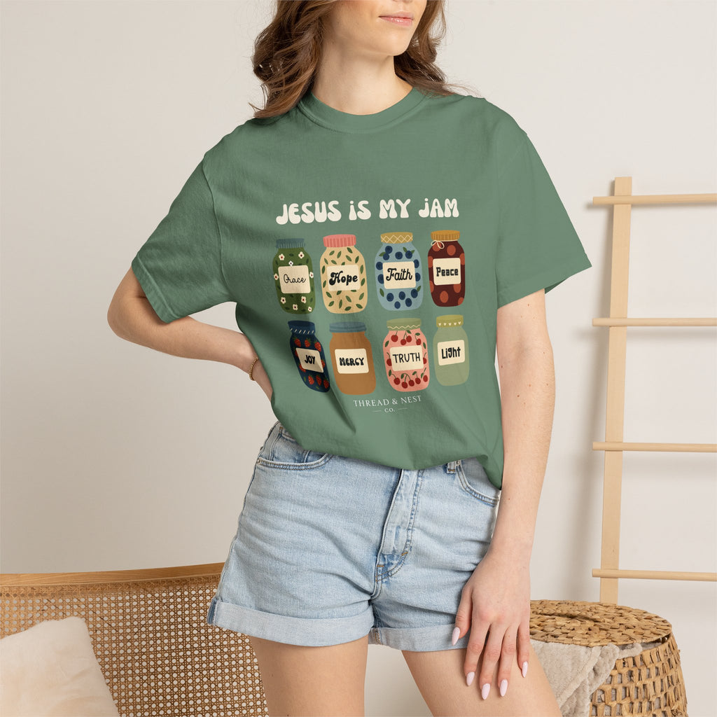 T-shirt — "Jesus Is My Jam" Christian Faith Graphic Tee