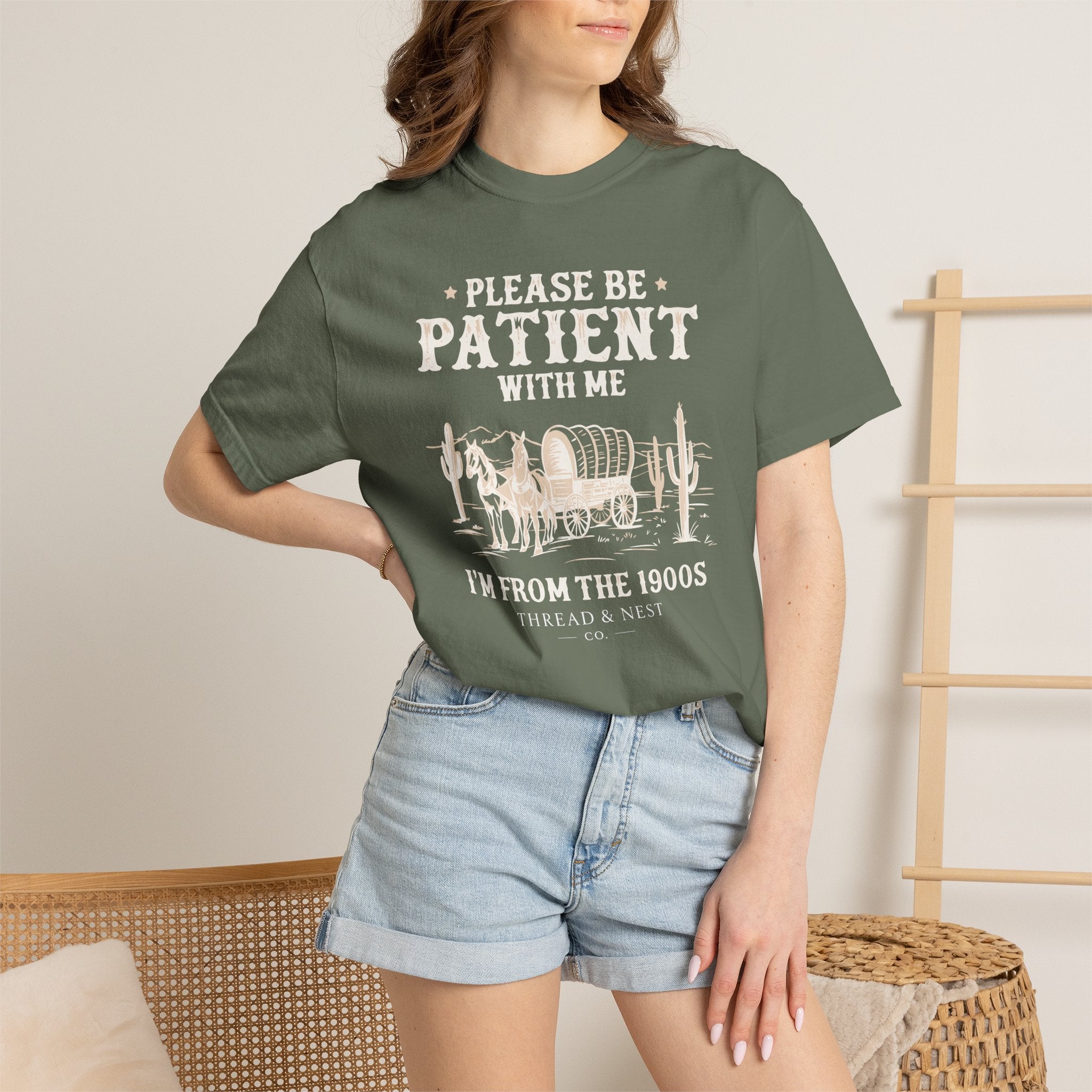 Please Be Patient With Me T-Shirt – "I’m From The 1900s" Vintage Wagon Graphic Tee