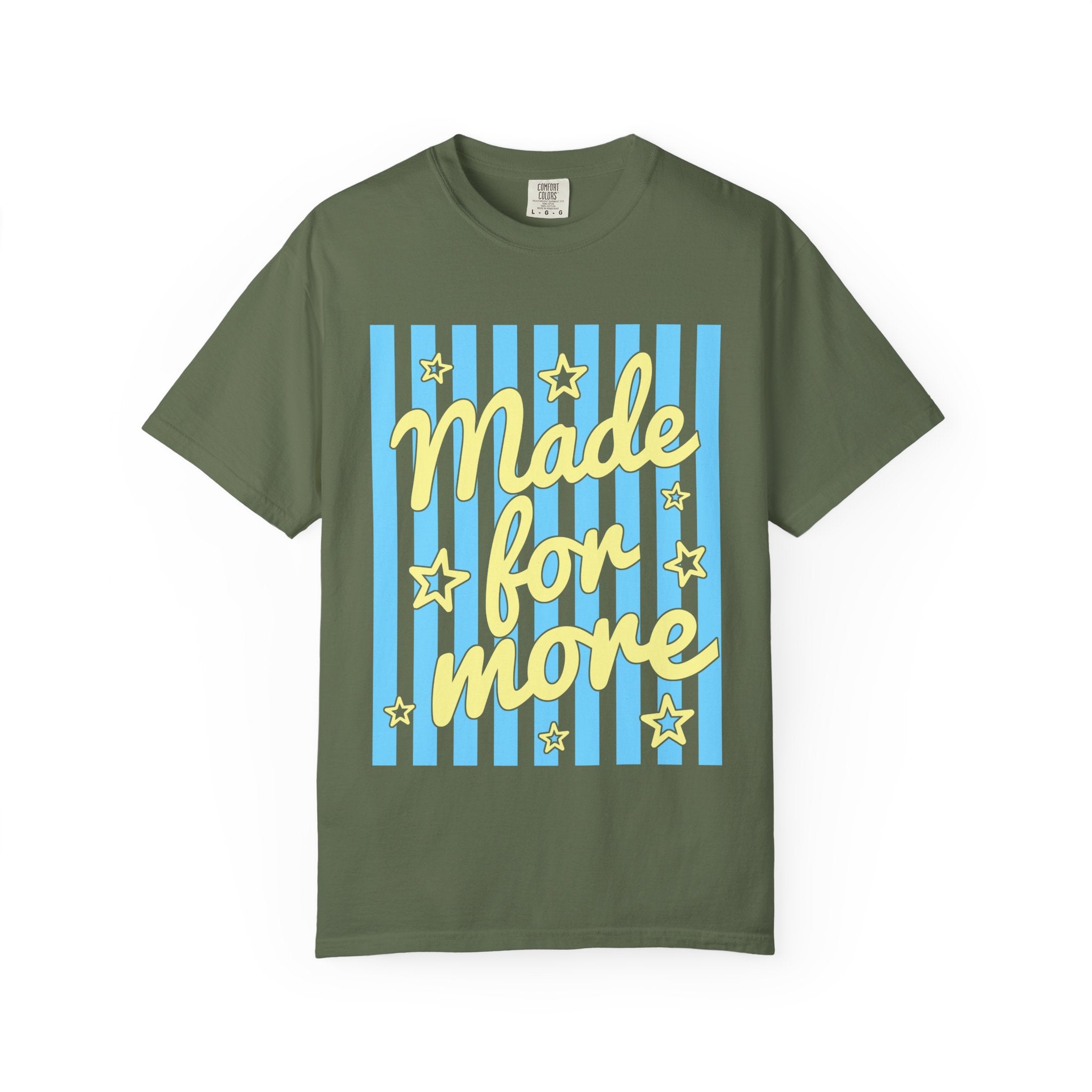 Made for More Orange Graphic T-Shirt — Retro Stripe & Stars Motivational Tee
