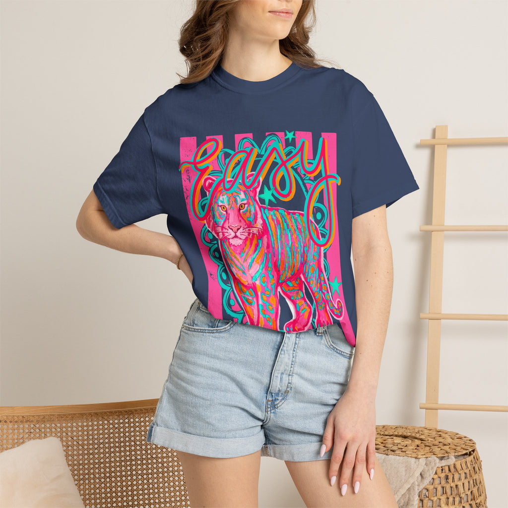 Easy Tiger T-Shirt — Retro Neon Tiger Graphic Tee