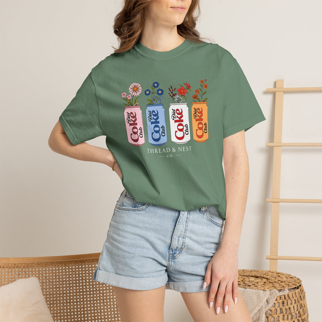 Retro Cola Cans Floral Tee