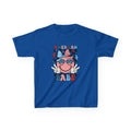 American Babe Kids T‑Shirt – Patriotic Smiley Sunglasses 4th of July Tee