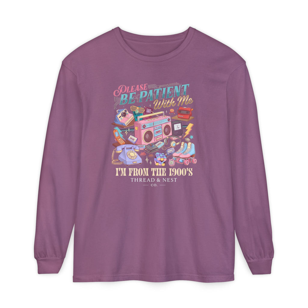 Please Be Patient With Me Long Sleeve Tee — "I’m From the 80s" Retro Radio Graphic