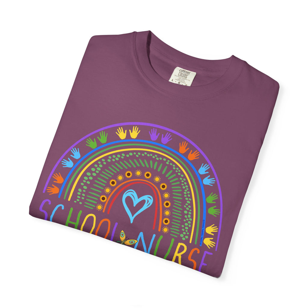 School Nurse Rainbow T-Shirt — Cute Pastel Healthcare Tee for Teachers & Nurses