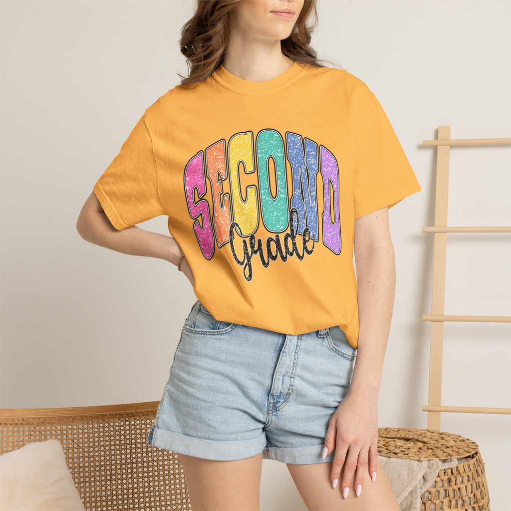 Second Grade T‑Shirt — Colorful Retro Rainbow Back‑to‑School Tee