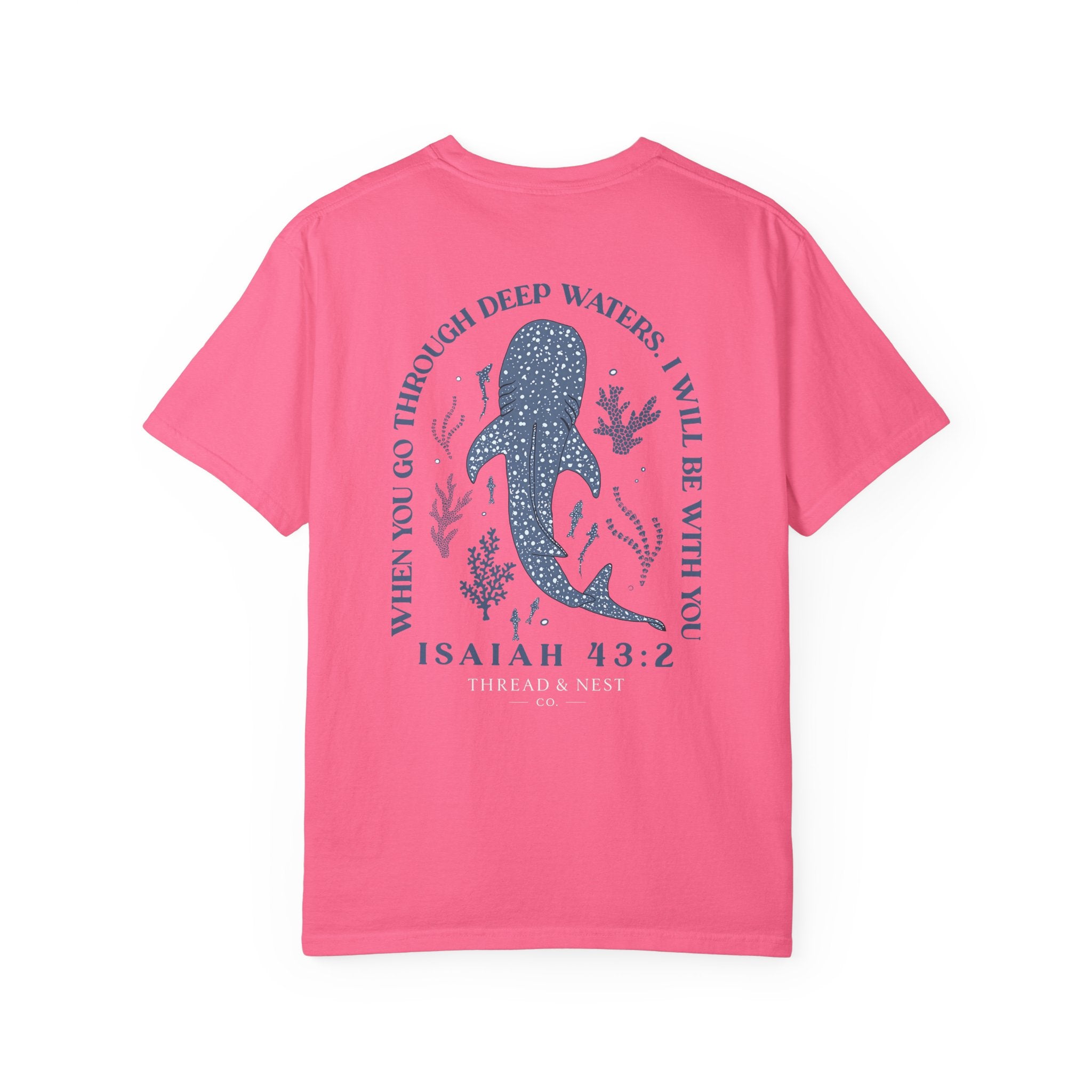 Isaiah 43:2 Whale Tee — 'When You Go Through Deep Waters' Christian T-Shirt
