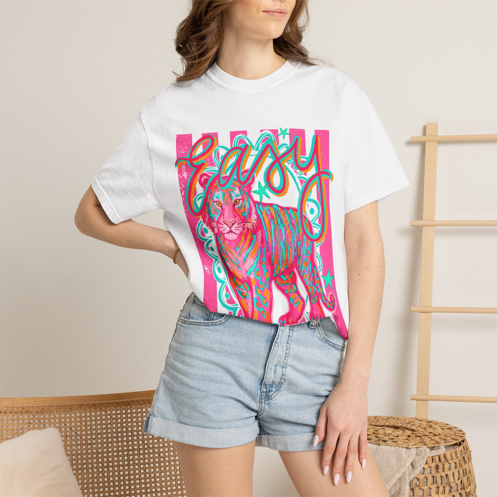 Easy Tiger T-Shirt — Retro Neon Tiger Graphic Tee