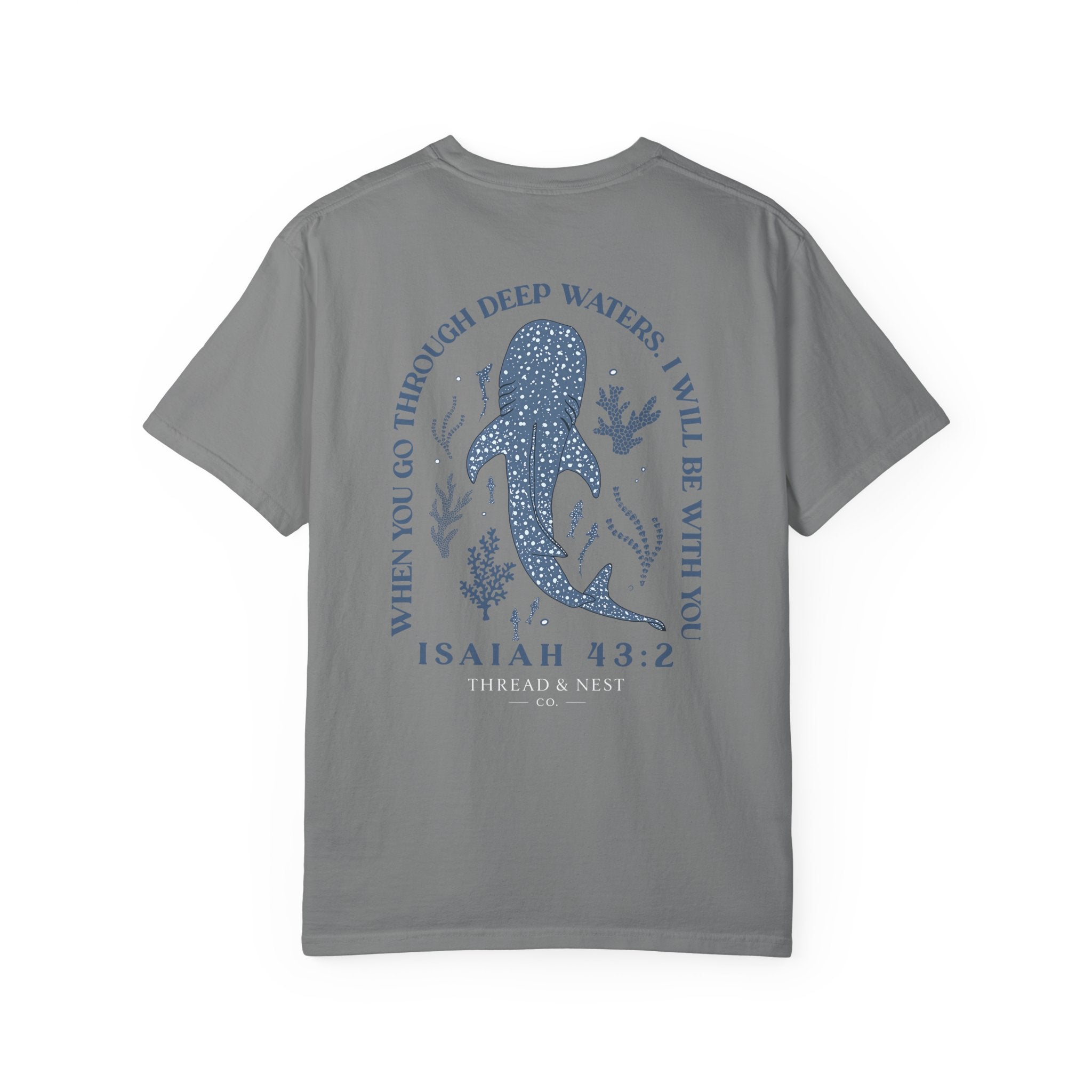 Isaiah 43:2 Whale Tee — 'When You Go Through Deep Waters' Christian T-Shirt