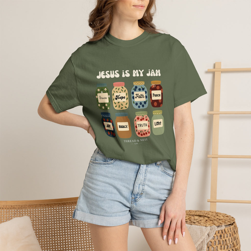 T-shirt — "Jesus Is My Jam" Christian Faith Graphic Tee