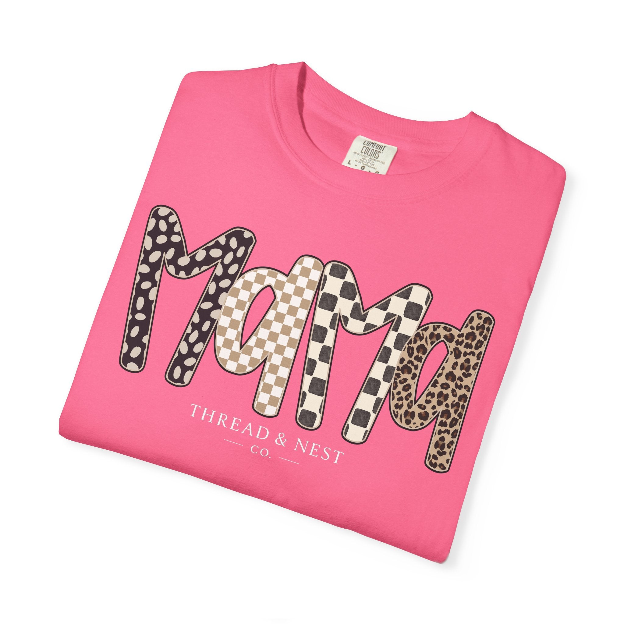 Mama Leopard & Plaid Graphic T-Shirt — Mom Gift, Mother's Day Tee