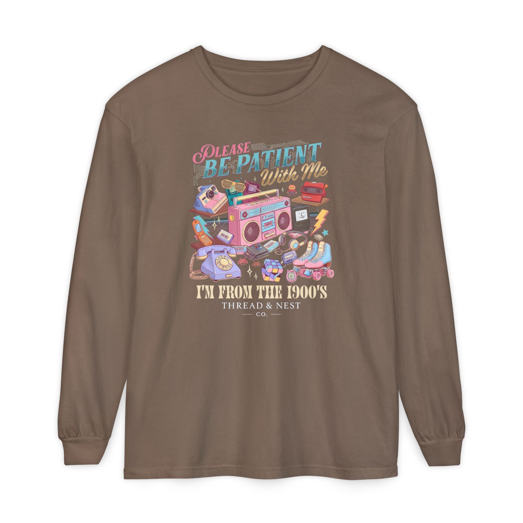 Please Be Patient With Me Long Sleeve Tee — "I’m From the 80s" Retro Radio Graphic