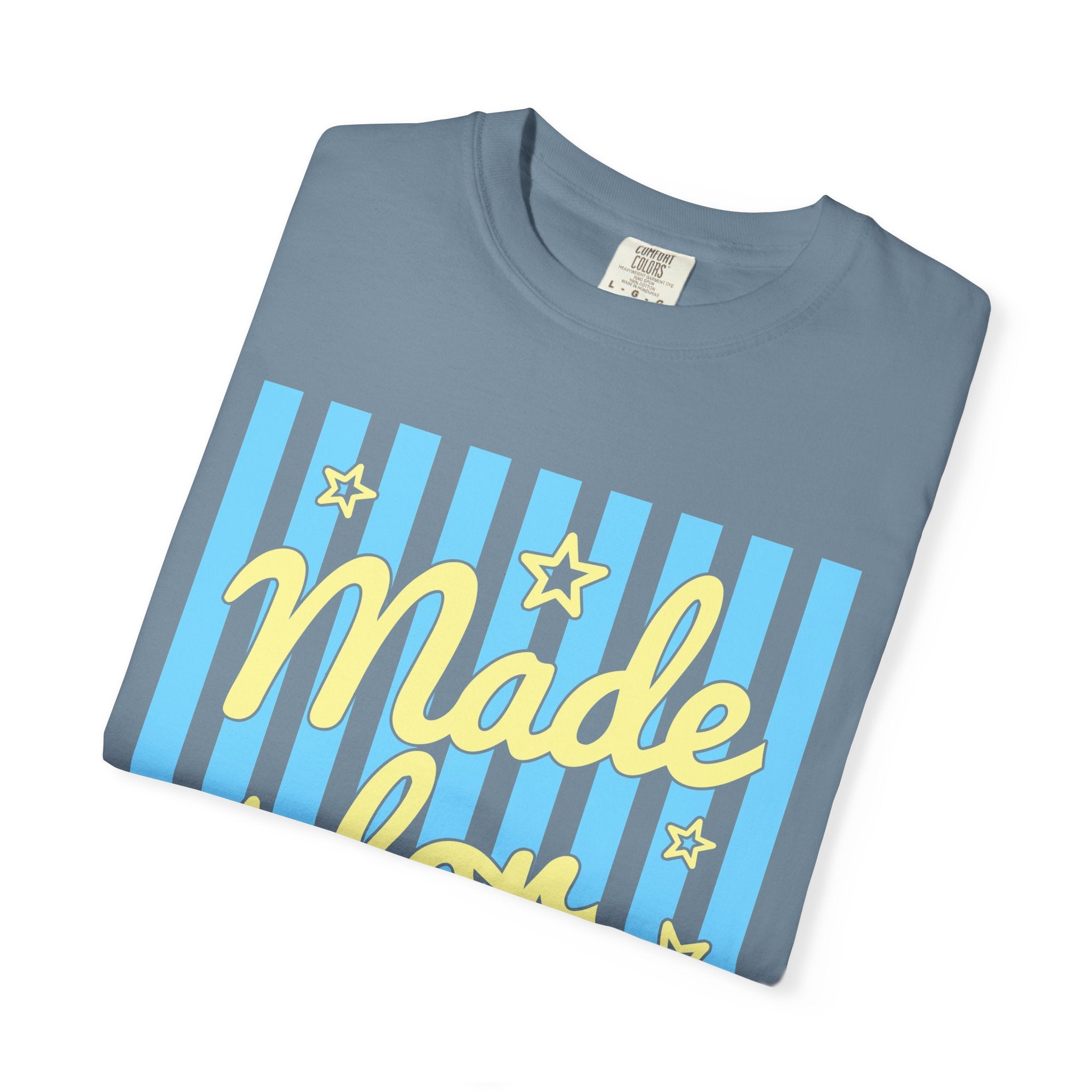 Made for More Orange Graphic T-Shirt — Retro Stripe & Stars Motivational Tee