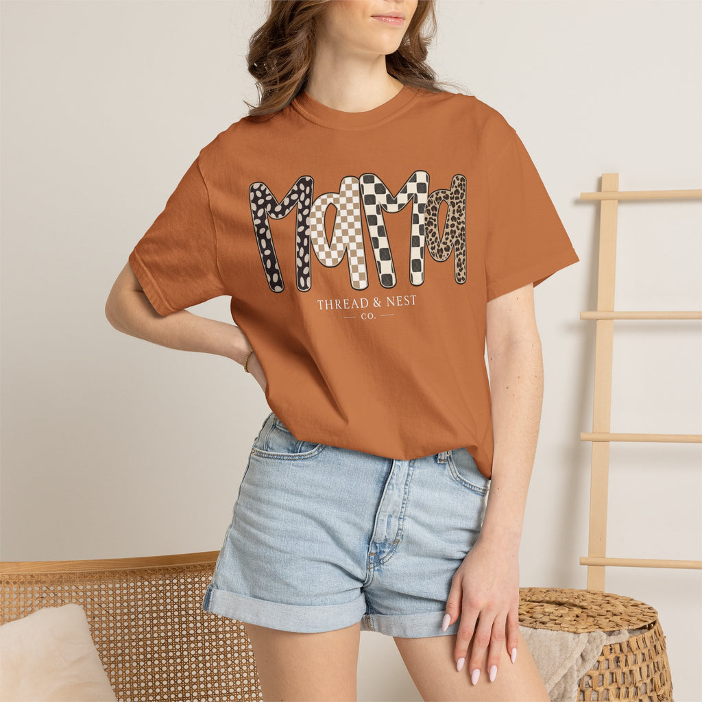 Mama Leopard & Plaid Graphic T-Shirt — Mom Gift, Mother's Day Tee