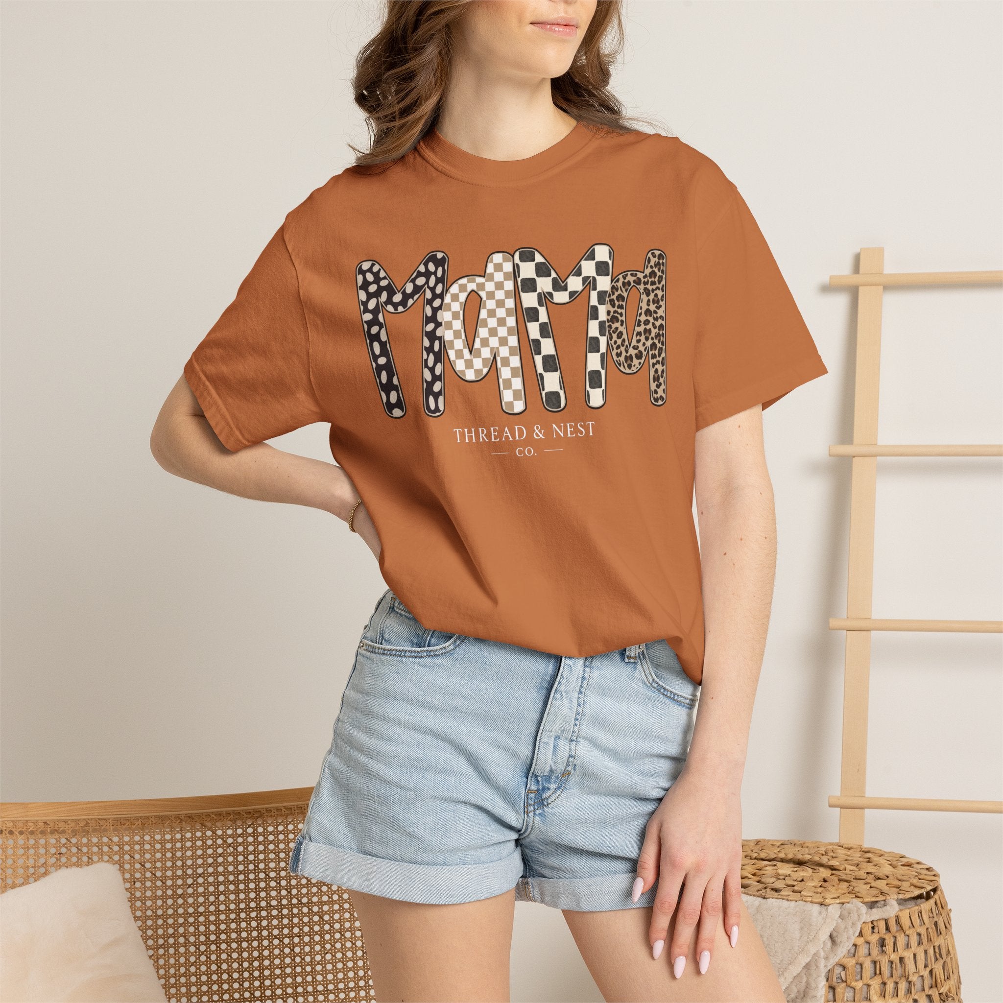 Mama Leopard & Plaid Graphic T-Shirt — Mom Gift, Mother's Day Tee