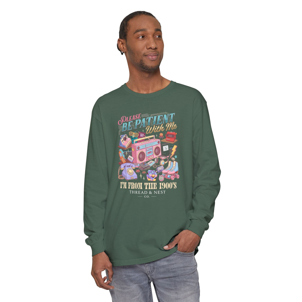 Please Be Patient With Me Long Sleeve Tee — "I’m From the 80s" Retro Radio Graphic