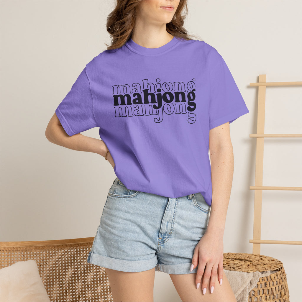 Mahjong Graphic T-Shirt — Retro Layered 'mahjong' Design