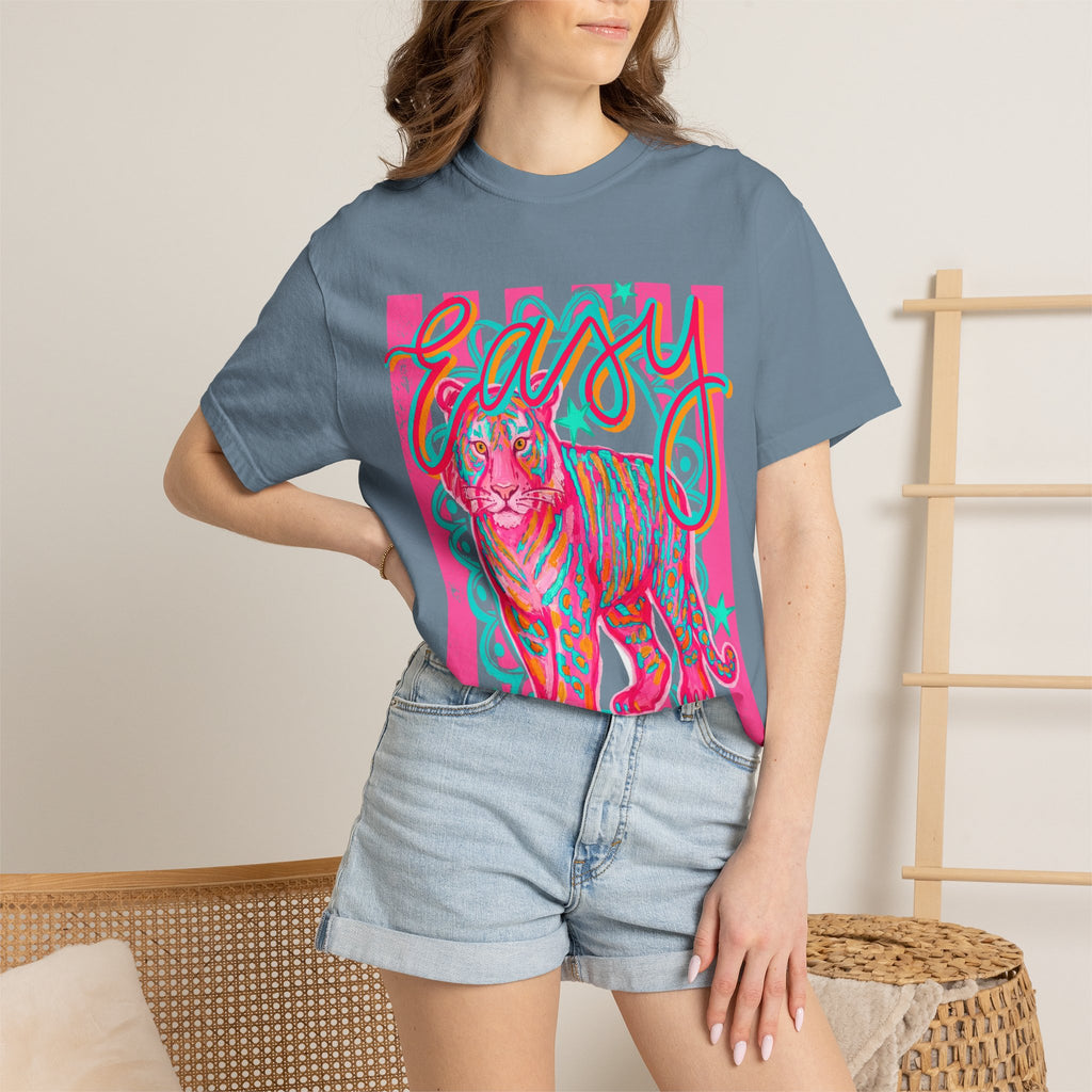 Easy Tiger T-Shirt — Retro Neon Tiger Graphic Tee