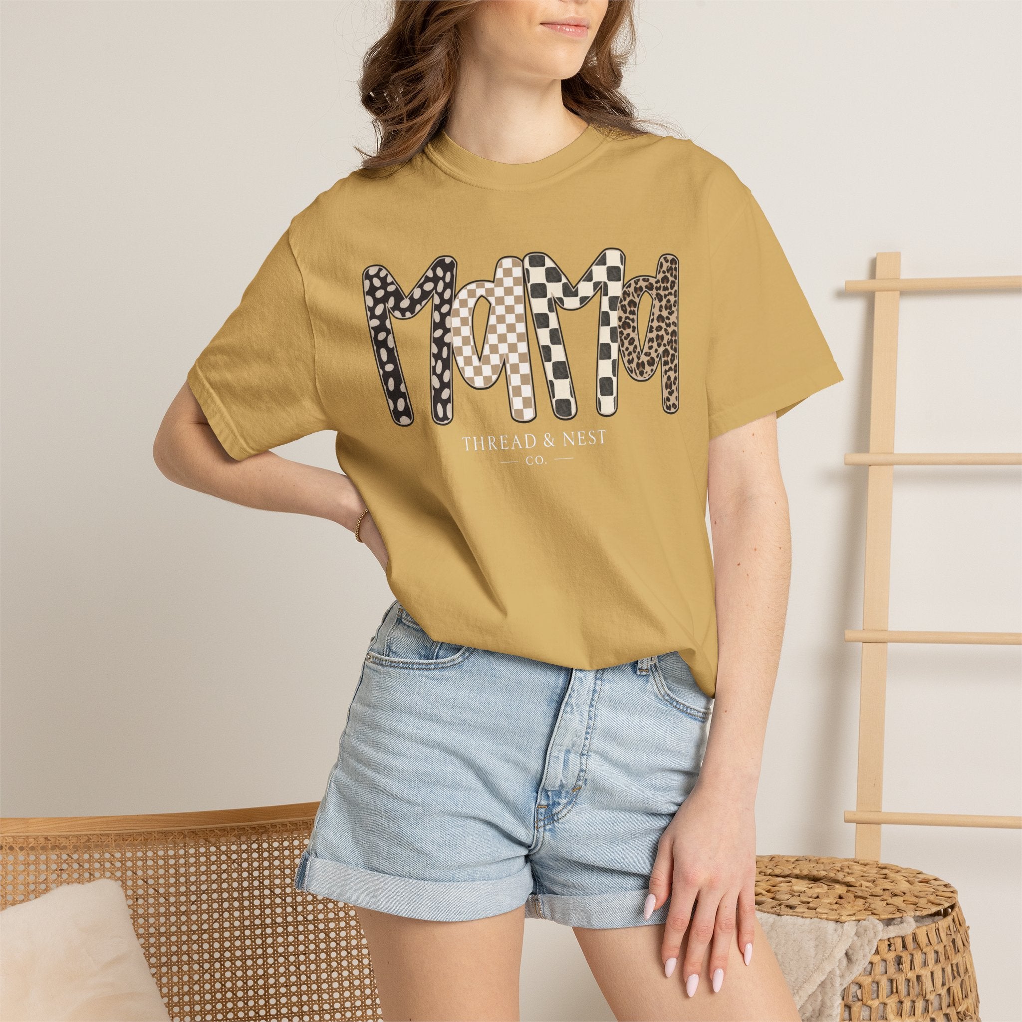 Mama Leopard & Plaid Graphic T-Shirt — Mom Gift, Mother's Day Tee