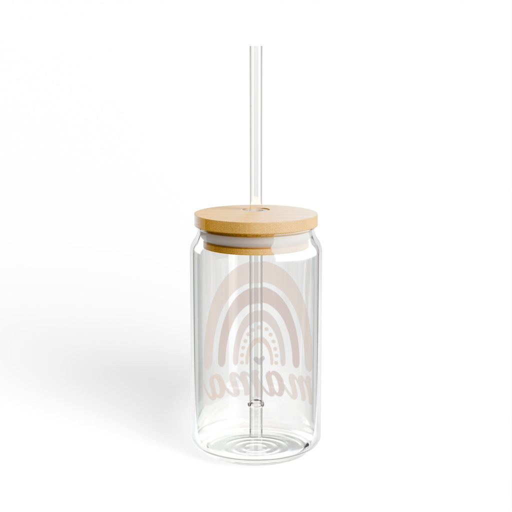Mama Rainbow Sipper Glass — 16oz Bamboo Lid Tumbler (Mama)