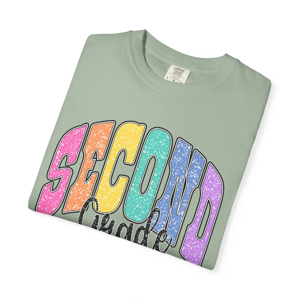 Second Grade T‑Shirt — Colorful Retro Rainbow Back‑to‑School Tee