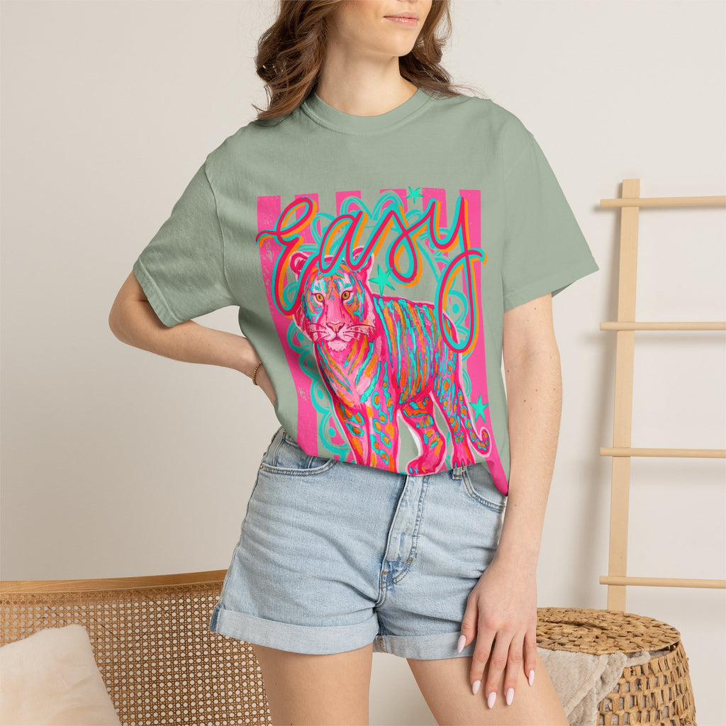 Easy Tiger T-Shirt — Retro Neon Tiger Graphic Tee
