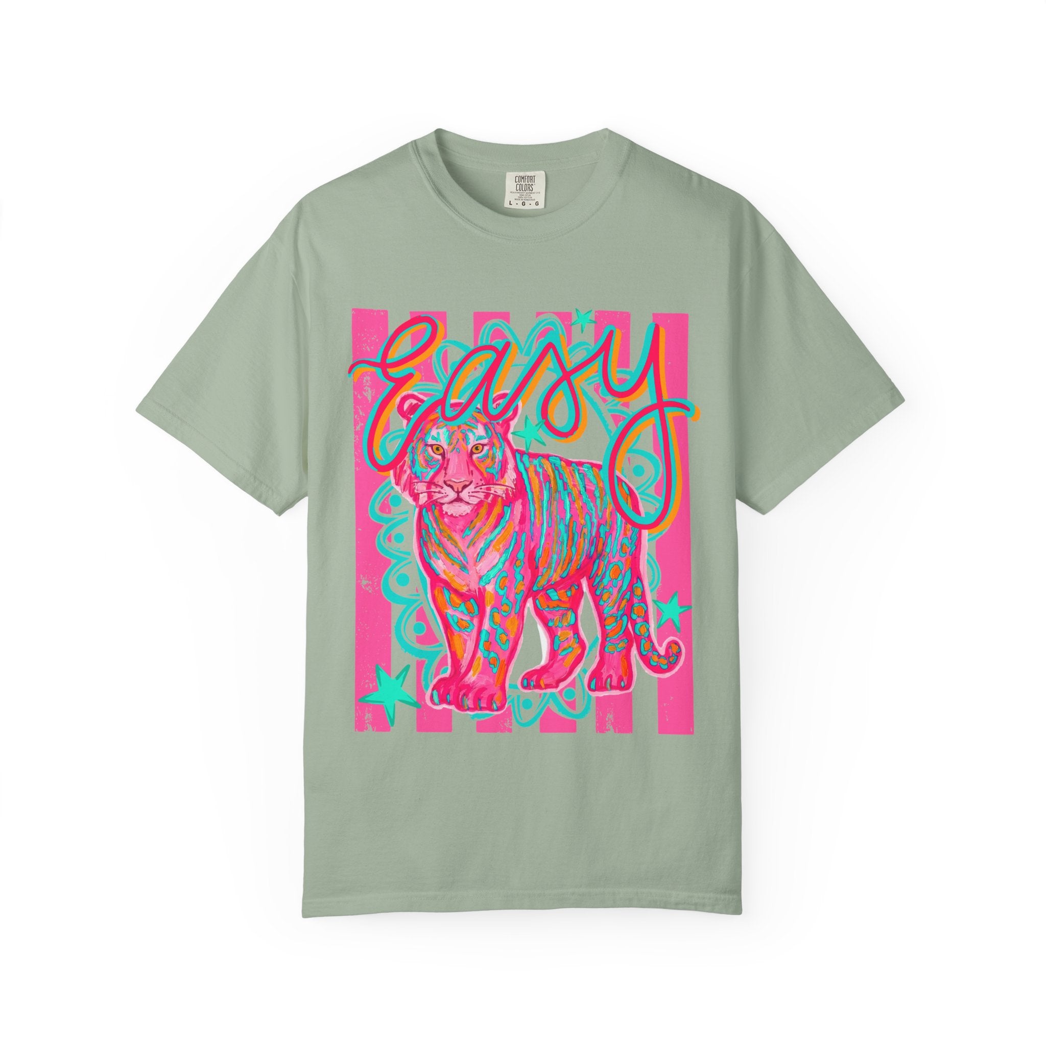 Easy Tiger T-Shirt — Retro Neon Tiger Graphic Tee