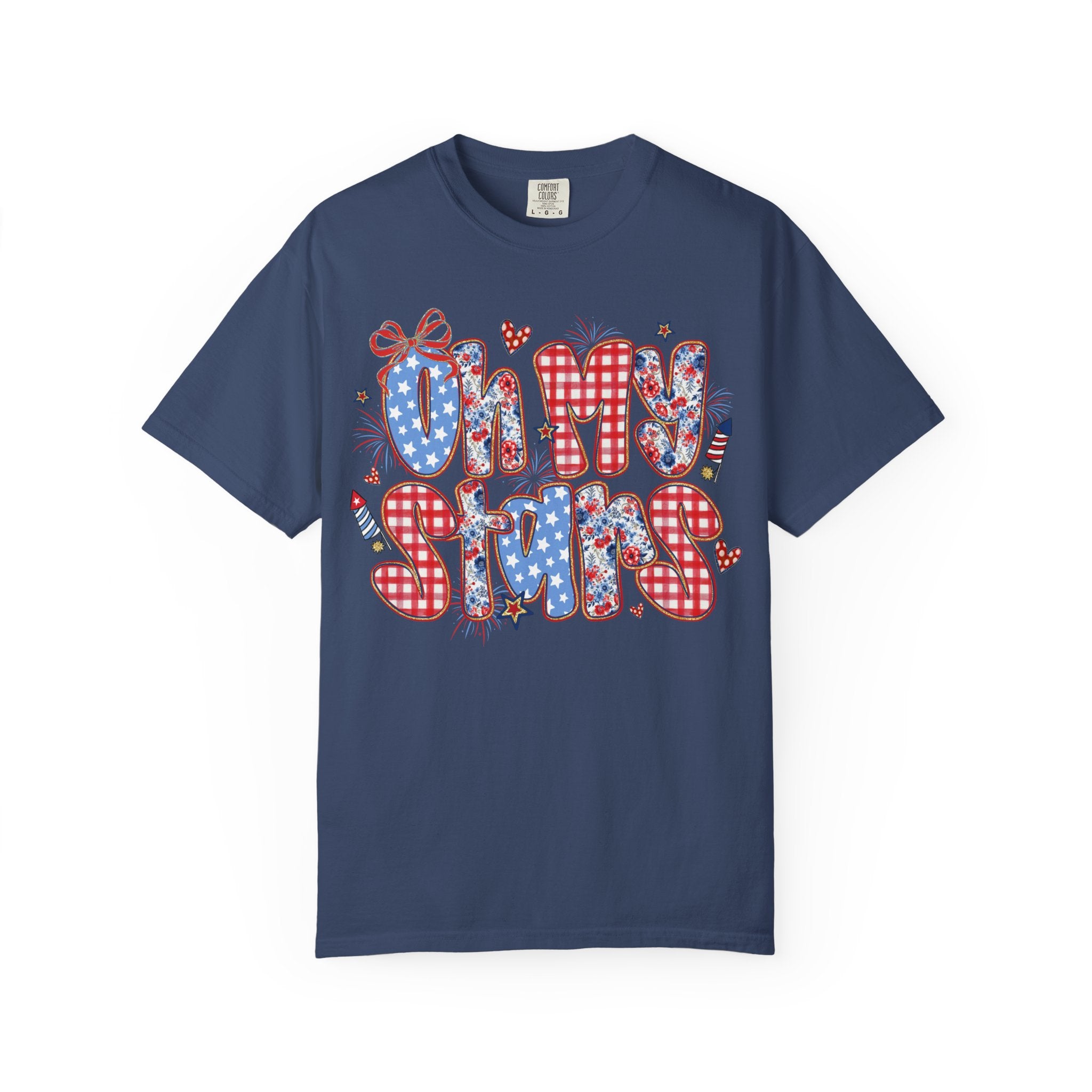 Oh My Stars T-Shirt — Patriotic Red, White & Blue Graphic Tee