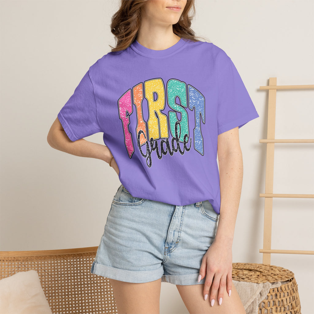 First Grade Rainbow T-Shirt — Back to School Teacher & Student Tee