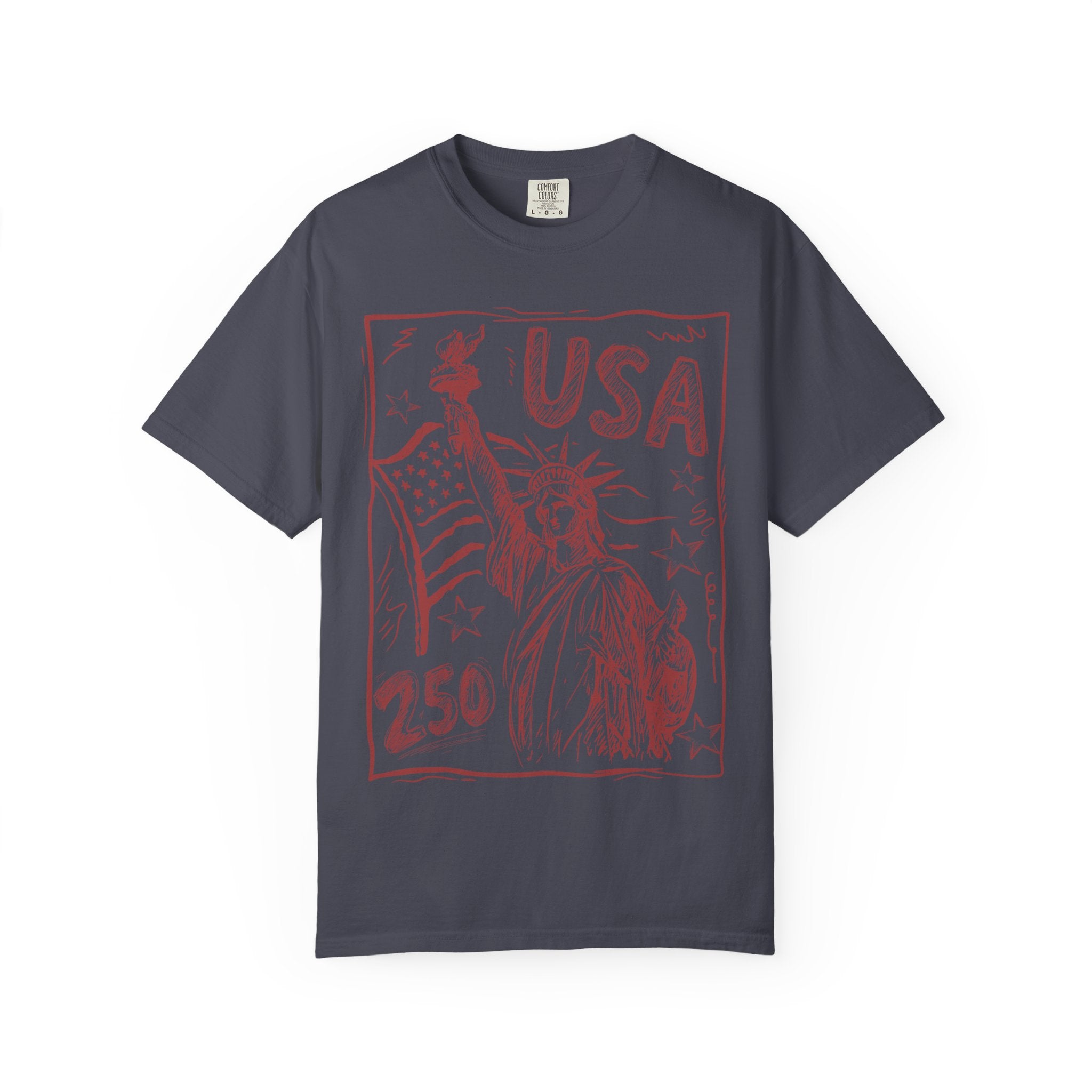 Liberty Sketch USA T-Shirt — Statue of Liberty 250th Anniversary Tee
