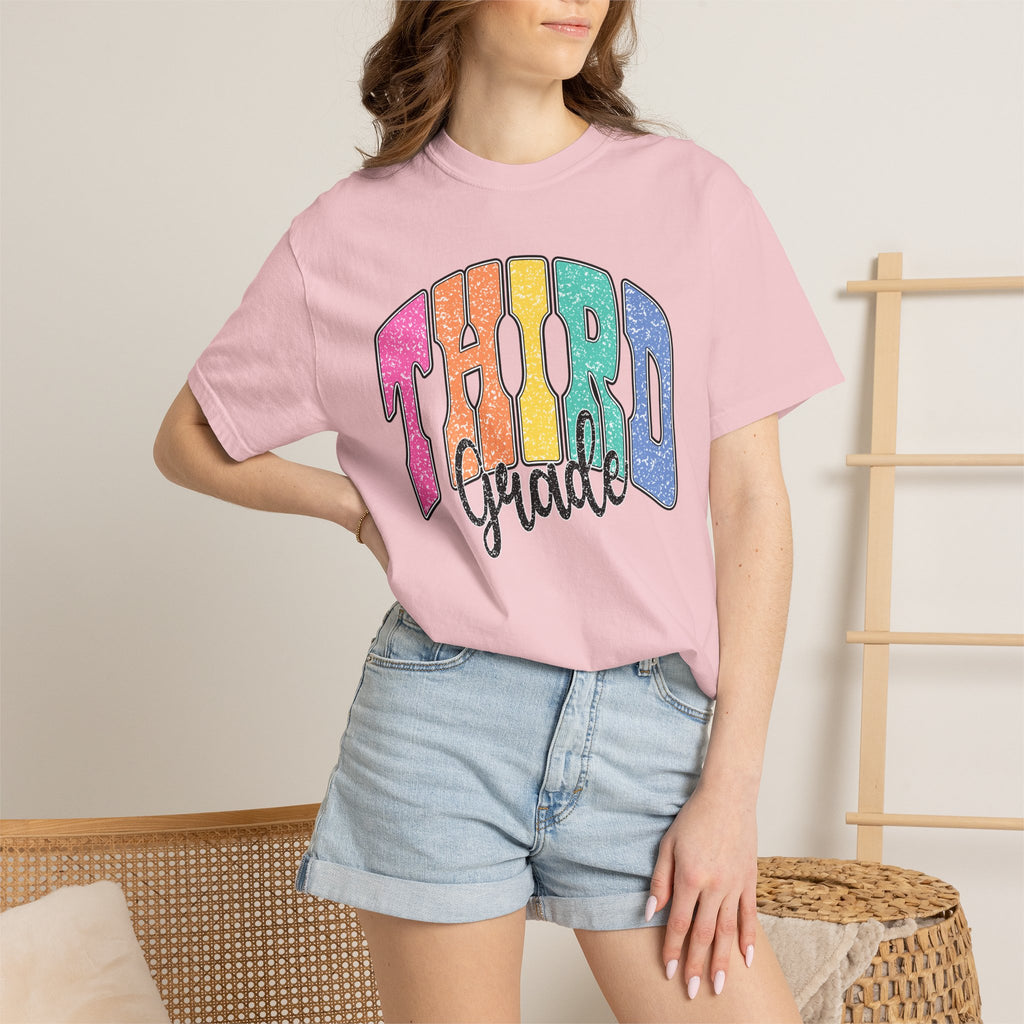 Third Grade T-Shirt — Colorful Retro Rainbow Back-to-School Tee