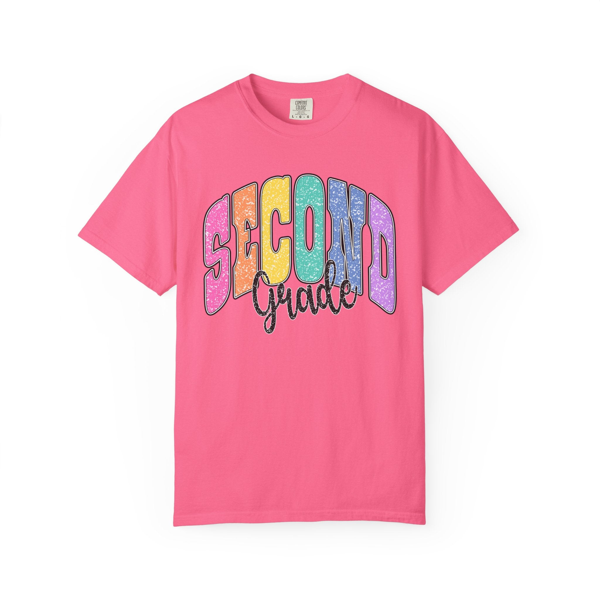 Second Grade T‑Shirt — Colorful Retro Rainbow Back‑to‑School Tee