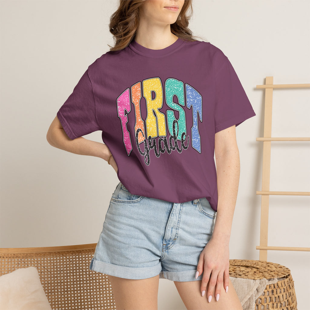 First Grade Rainbow T-Shirt — Back to School Teacher & Student Tee