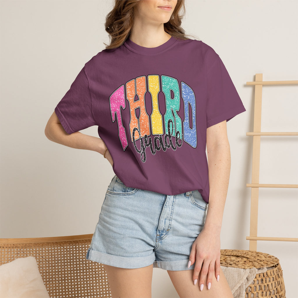 Third Grade T-Shirt — Colorful Retro Rainbow Back-to-School Tee