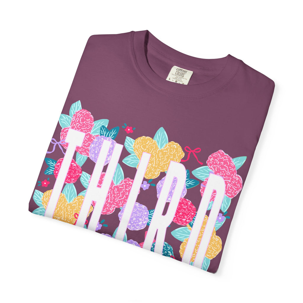Third Grade Floral T-Shirt — Bright Back-to-School Tee for Students & Teachers