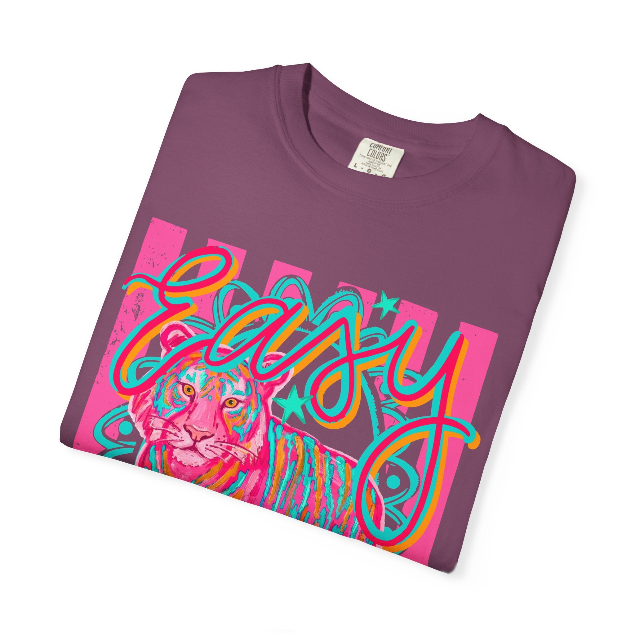 Easy Tiger T-Shirt — Retro Neon Tiger Graphic Tee