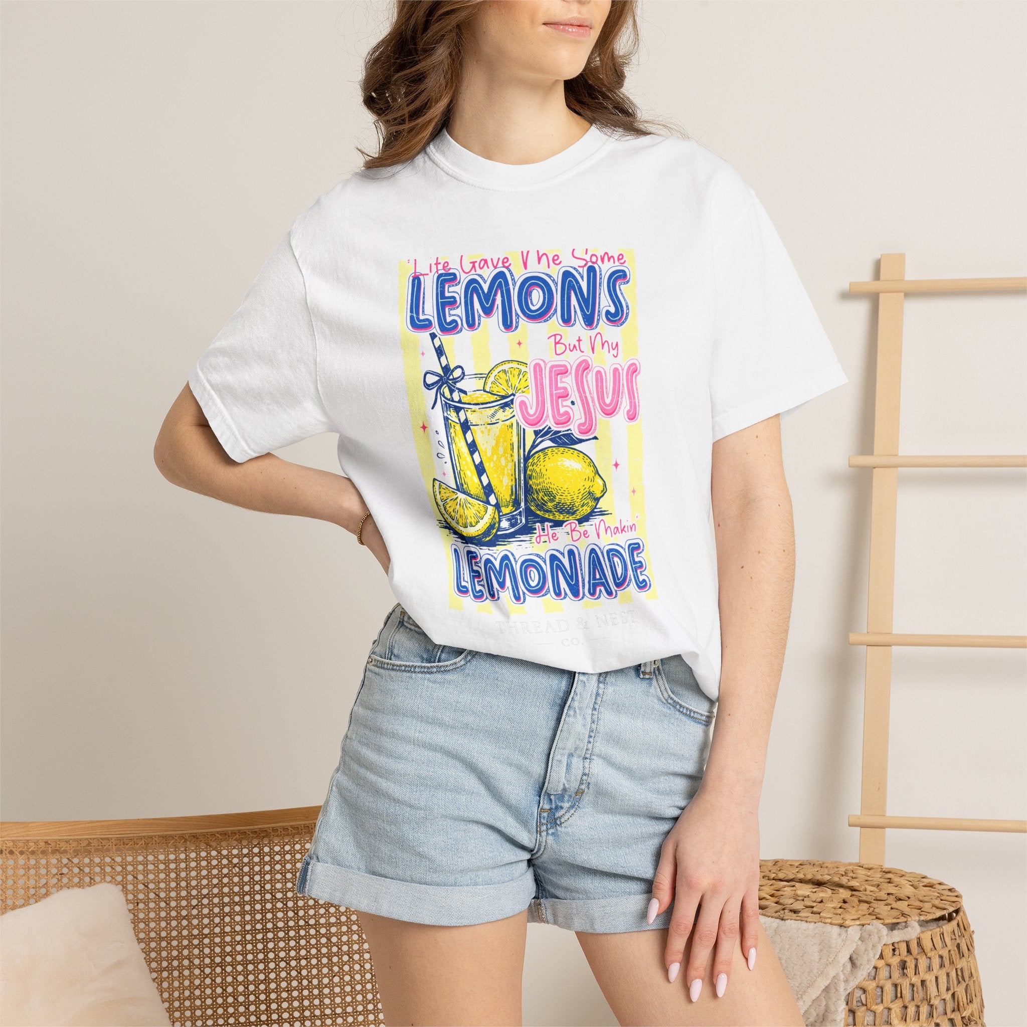 Lemons Into Lemonade Christian T-Shirt — 'He Gave Me Lemons But Why Jesus' Graphic Tee