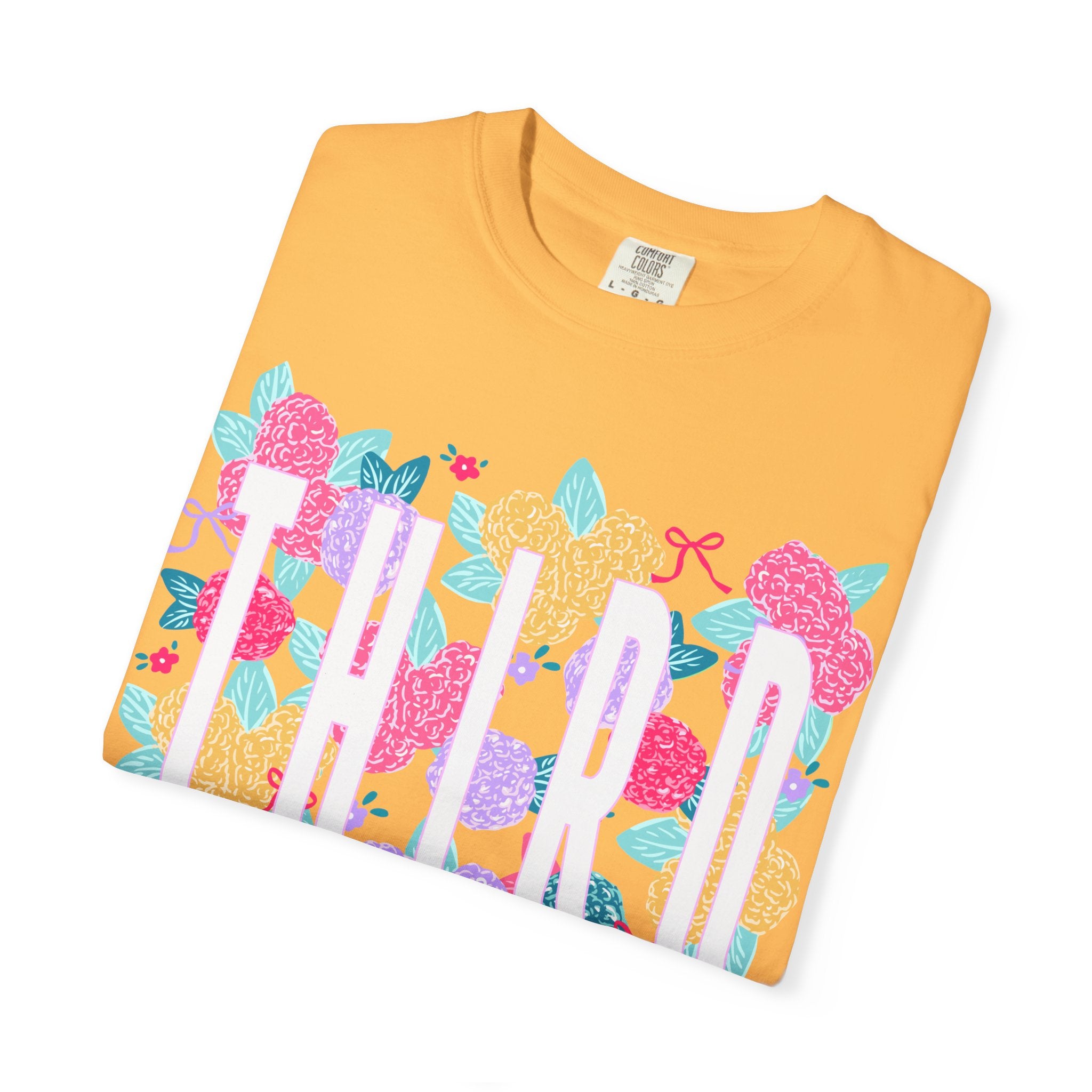 Third Grade Floral T-Shirt — Bright Back-to-School Tee for Students & Teachers