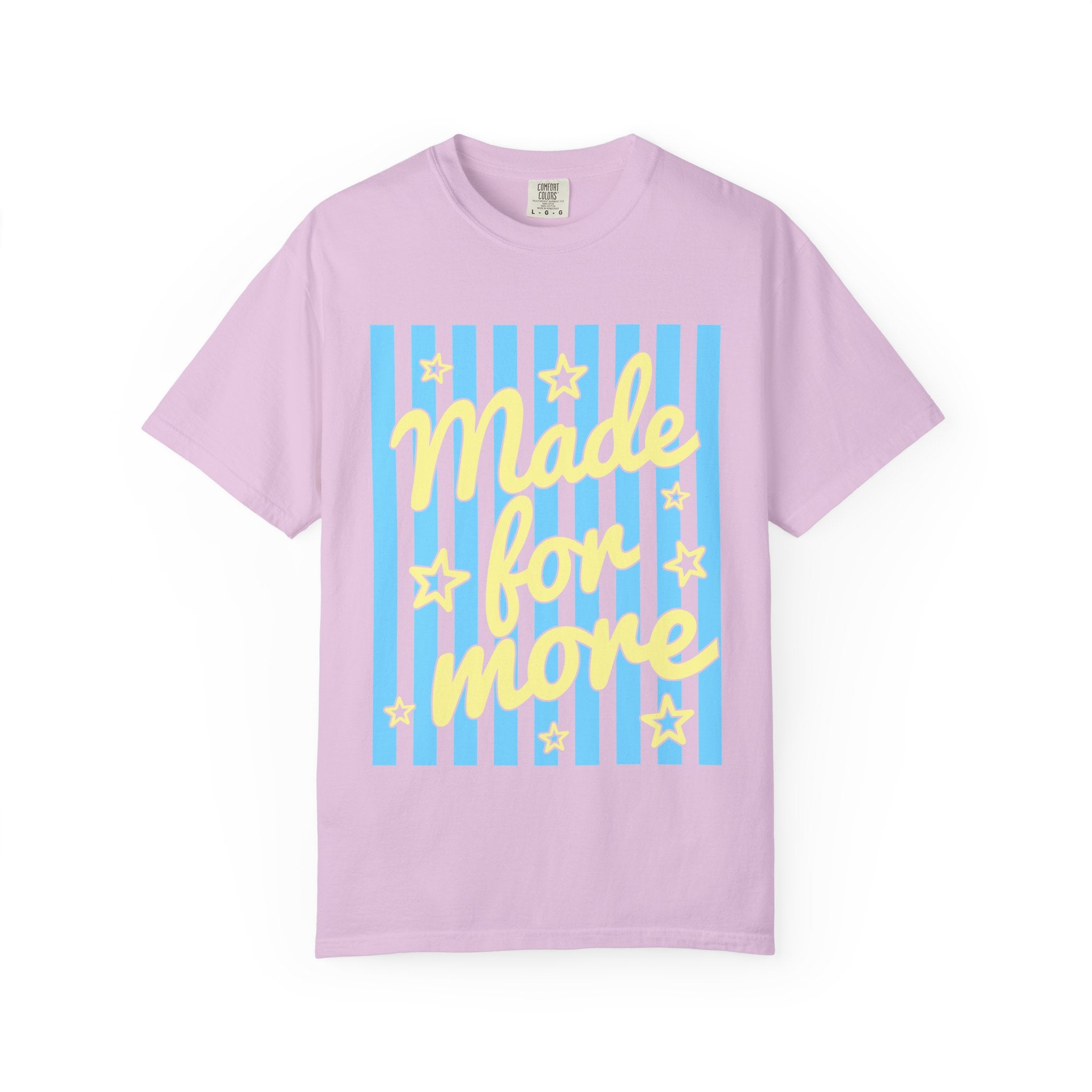 Made for More Orange Graphic T-Shirt — Retro Stripe & Stars Motivational Tee