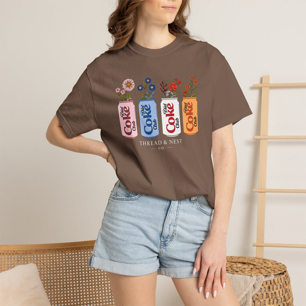 Retro Cola Cans Floral Tee