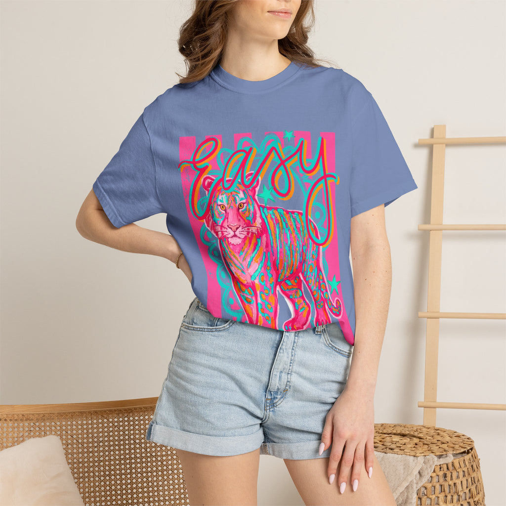 Easy Tiger T-Shirt — Retro Neon Tiger Graphic Tee