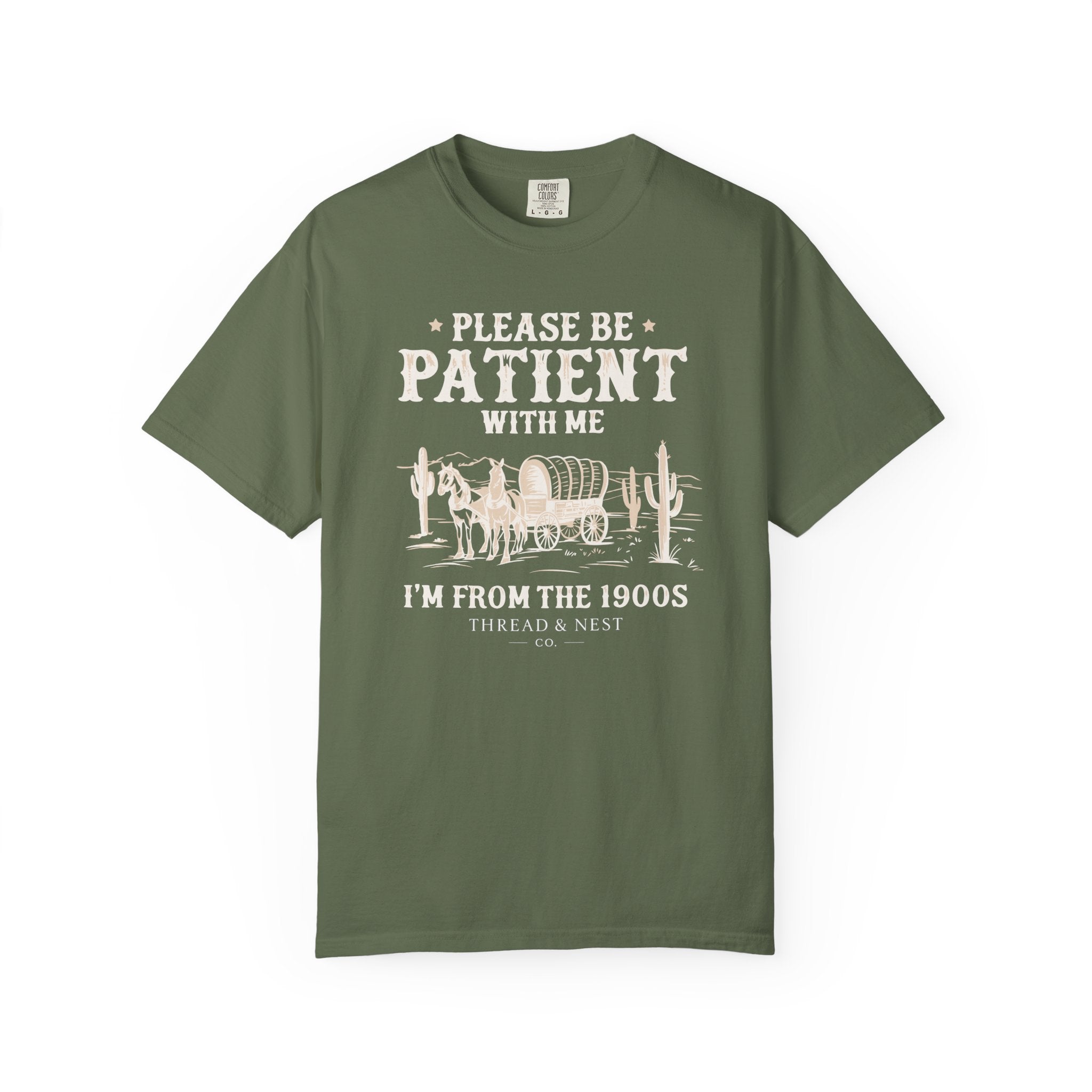 Please Be Patient With Me T-Shirt – "I’m From The 1900s" Vintage Wagon Graphic Tee