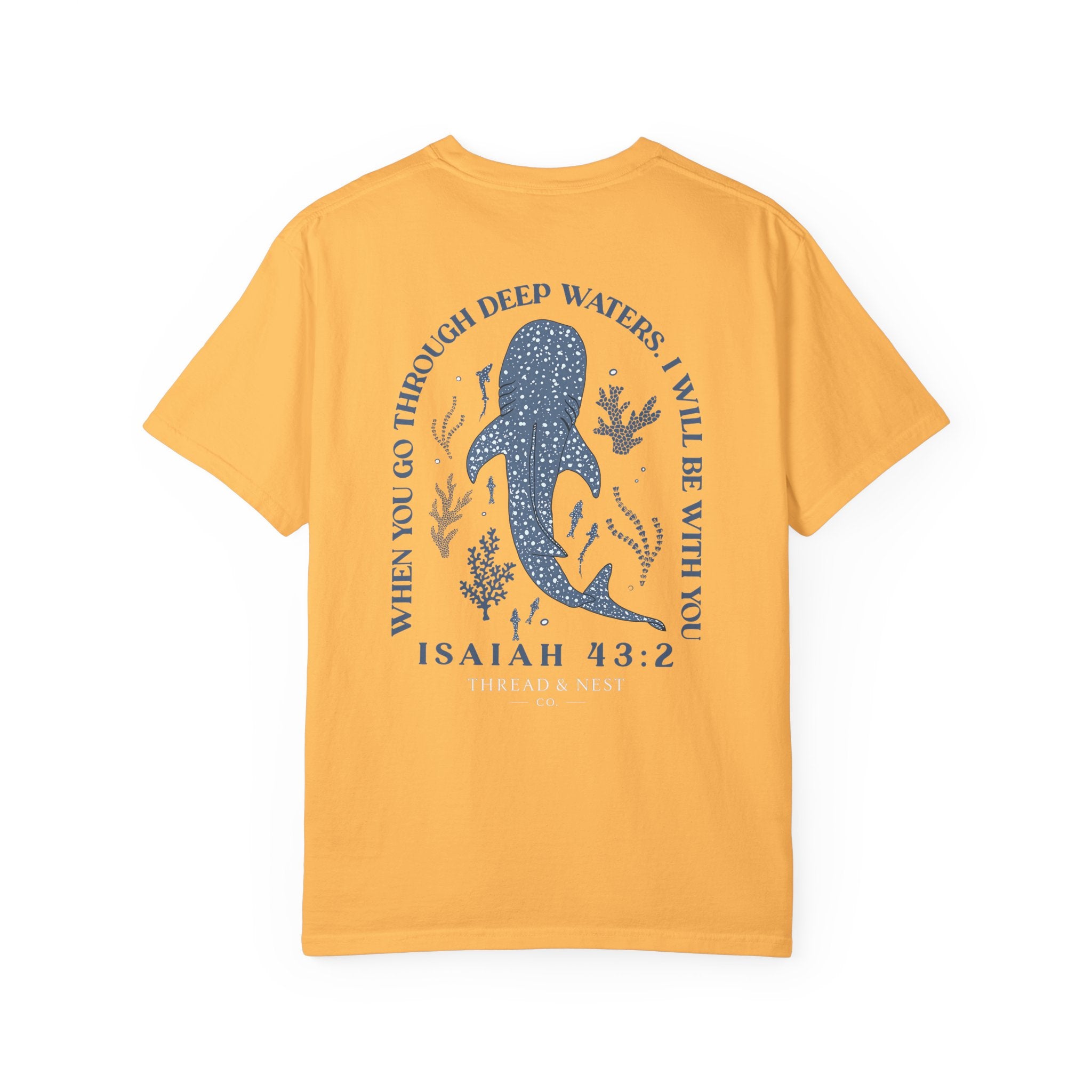Isaiah 43:2 Whale Tee — 'When You Go Through Deep Waters' Christian T-Shirt
