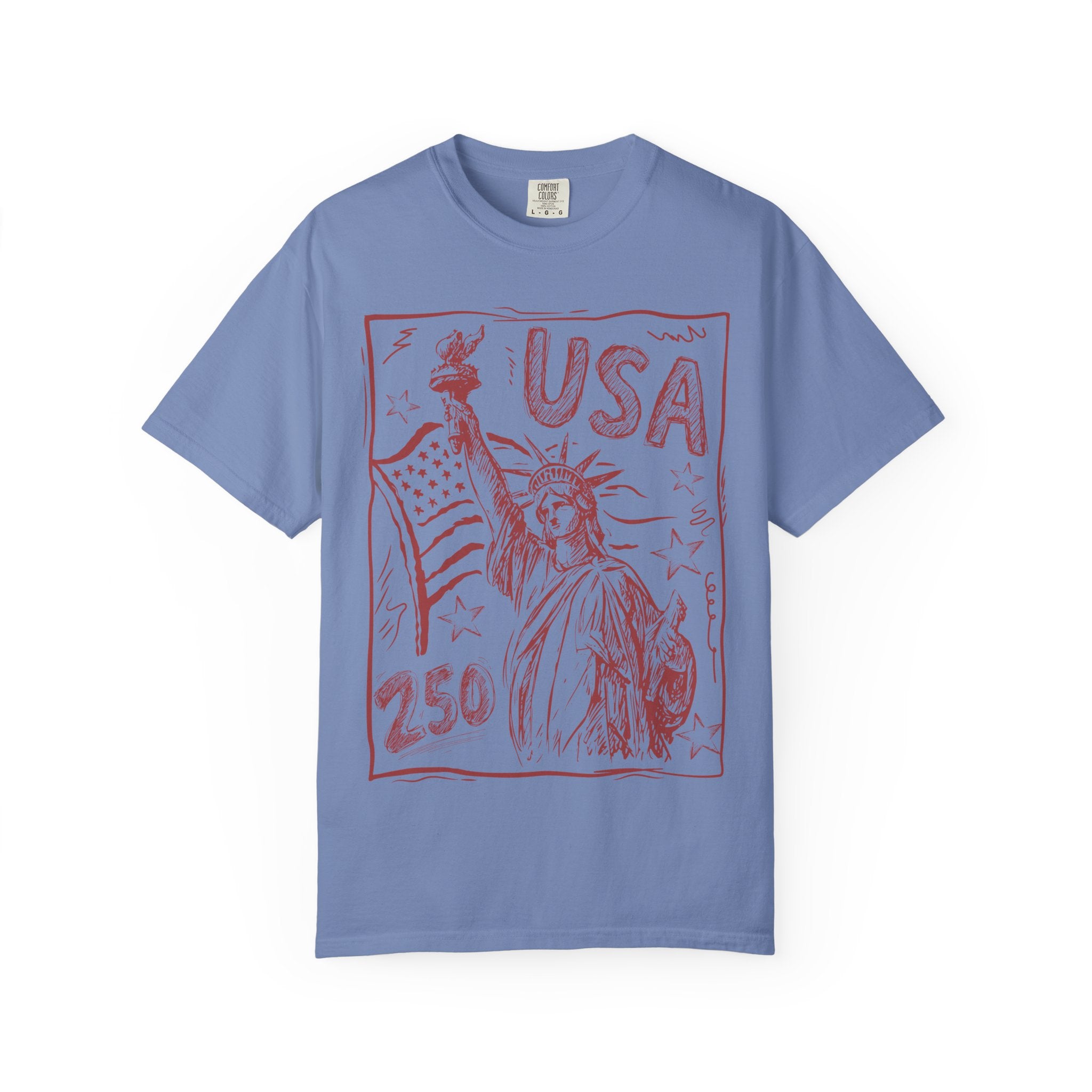 Liberty Sketch USA T-Shirt — Statue of Liberty 250th Anniversary Tee