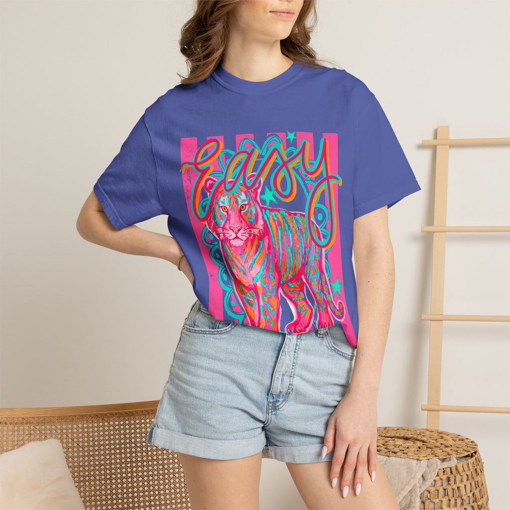 Easy Tiger T-Shirt — Retro Neon Tiger Graphic Tee
