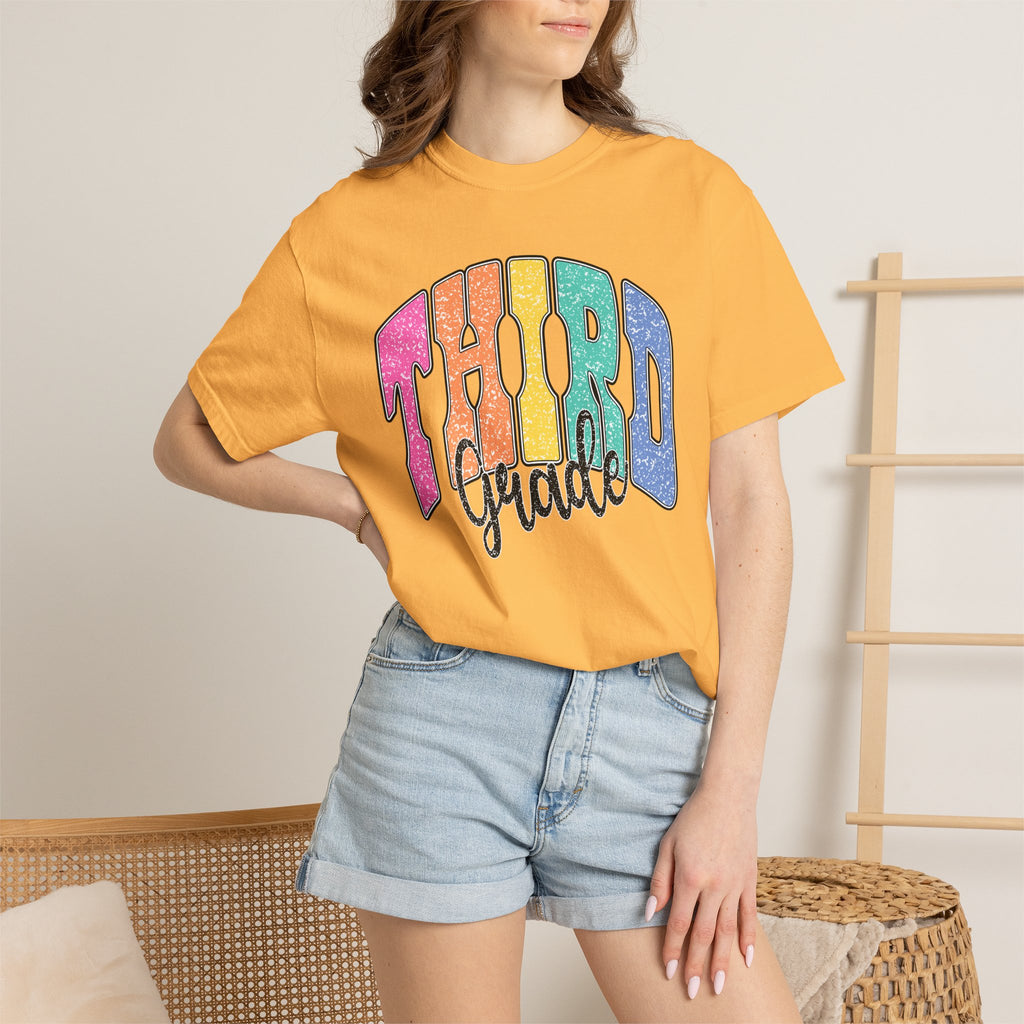 Third Grade T-Shirt — Colorful Retro Rainbow Back-to-School Tee