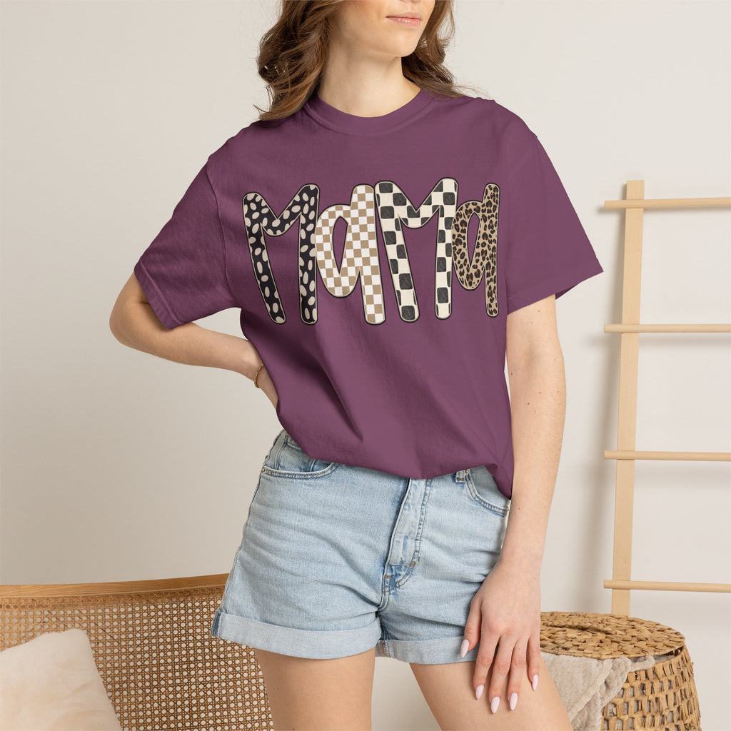 Mama Leopard & Plaid Graphic T-Shirt — Mom Gift, Mother's Day Tee